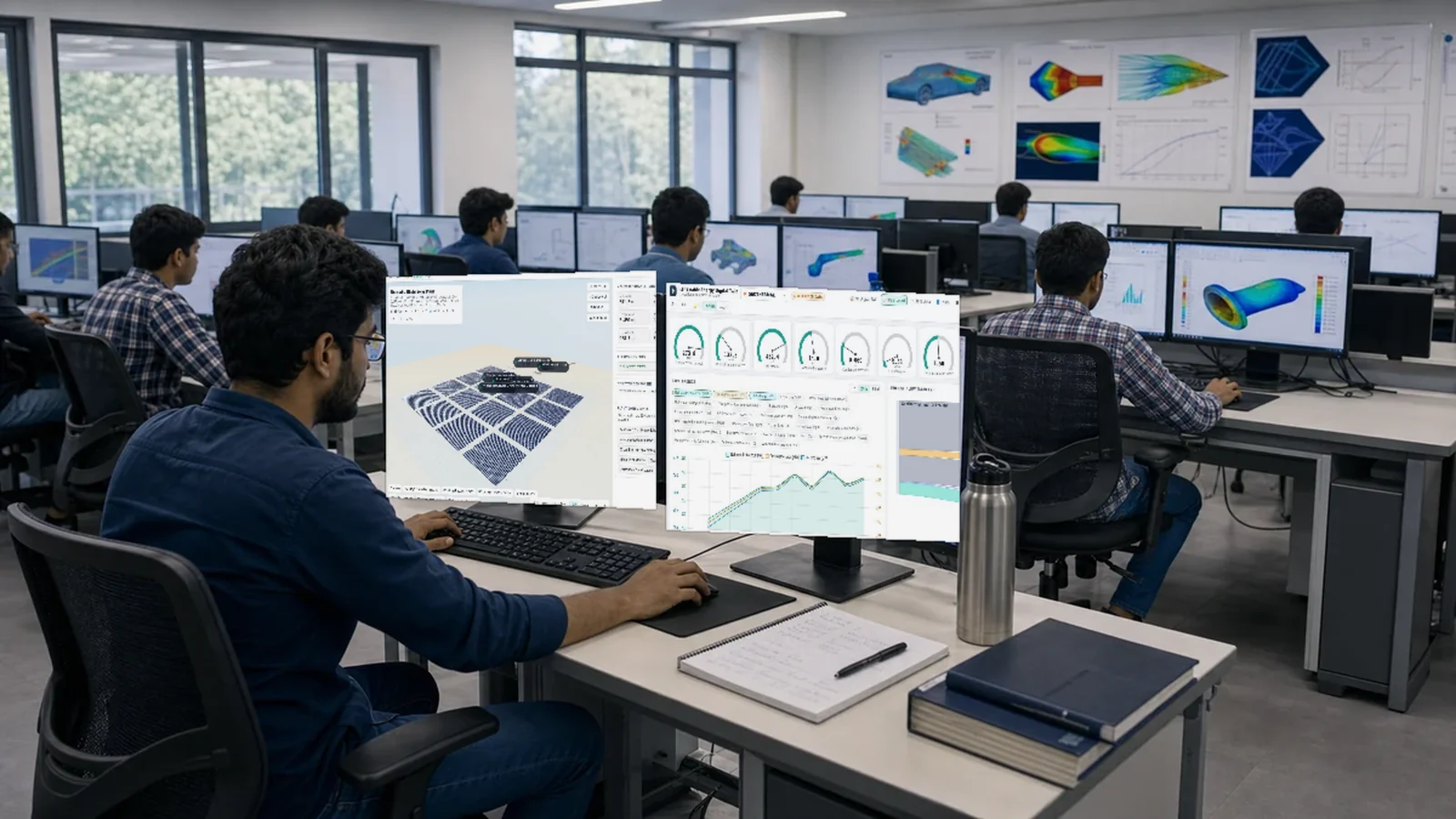 Digital technology in education: engineering students running the ASFAN Renewable Energy Digital Twin, a 3D solar plant simulator, in a university computer lab