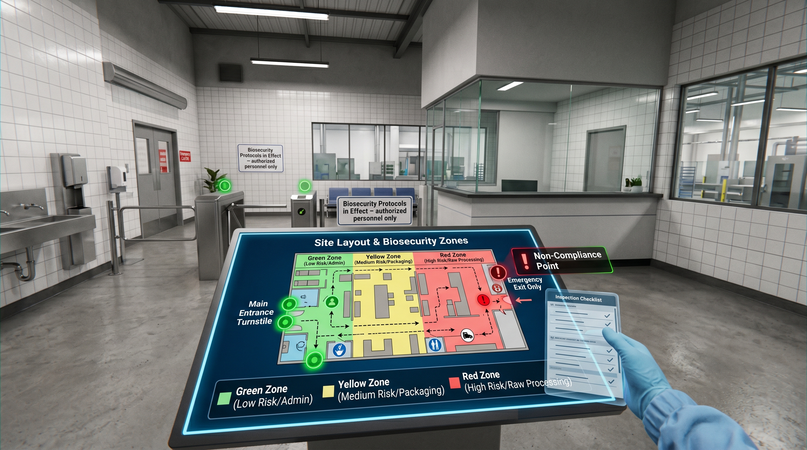 Facility Layout & Site Biosecurity Assessment - Food Industry VR Safety Training