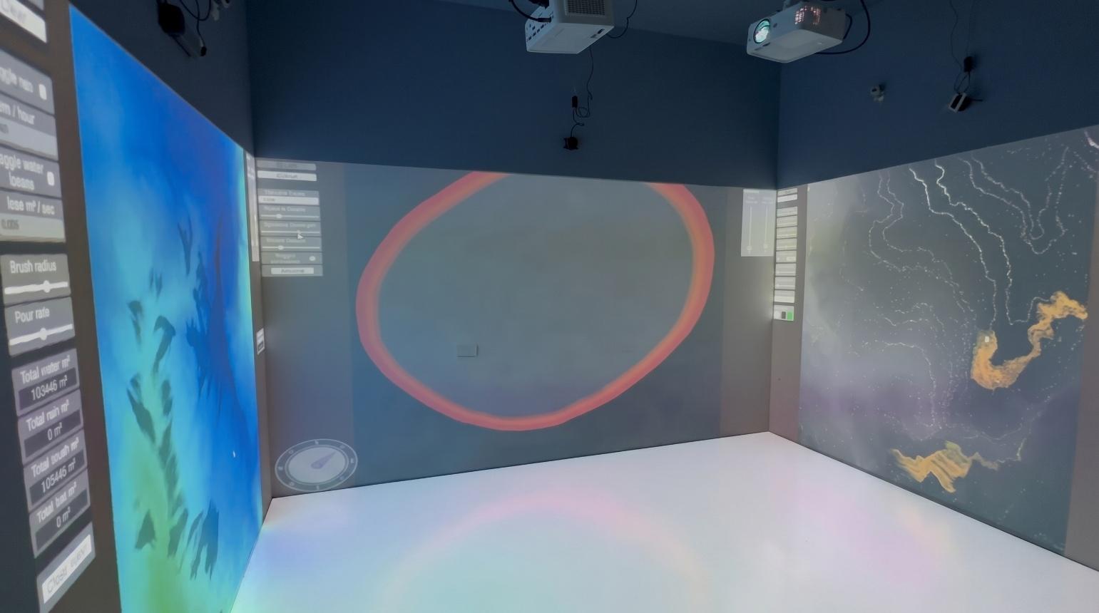 ASFAN immersive room with interactive floor and wall projectors