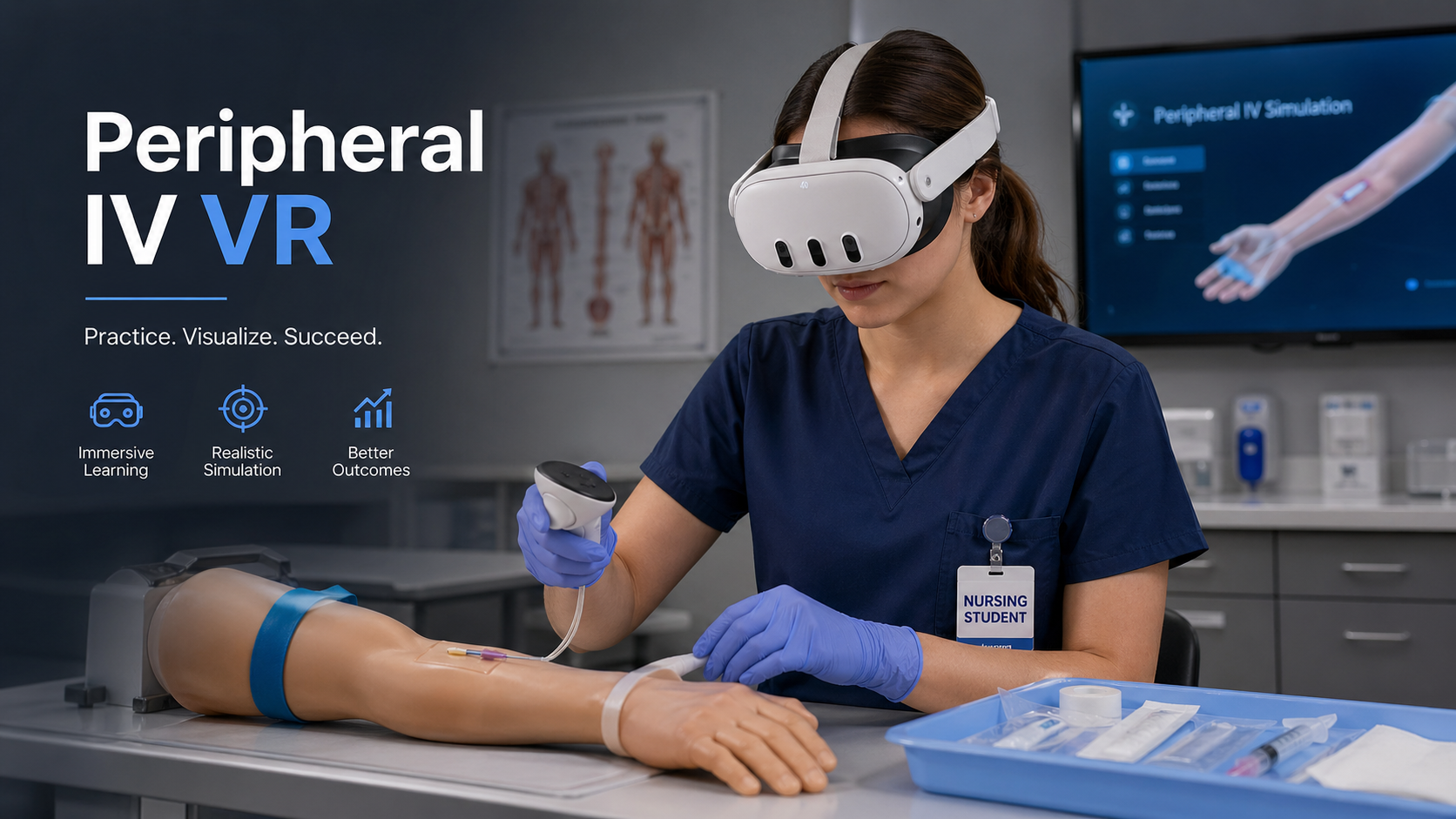 Peripheral IV VR nursing training