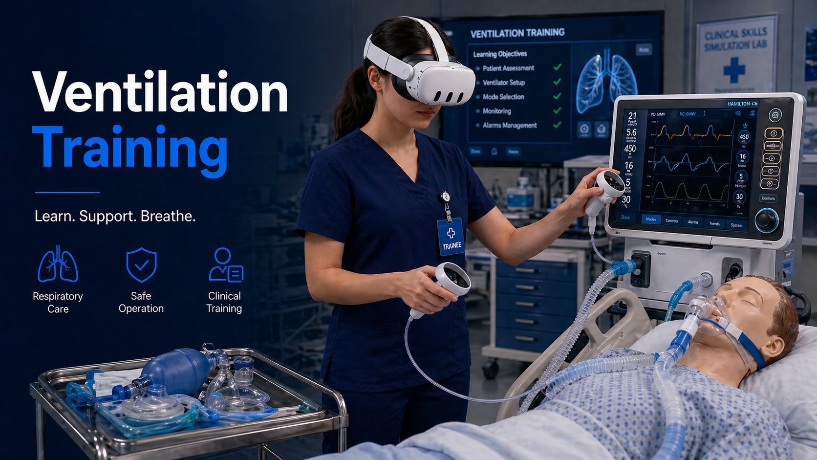 Ventilation VR nursing simulation