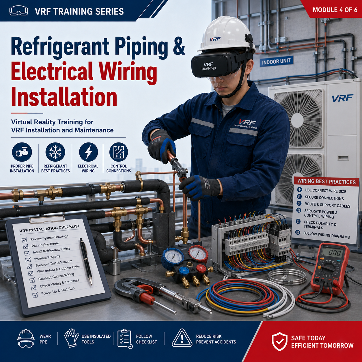 Refrigerant Piping & Electrical Wiring Installation