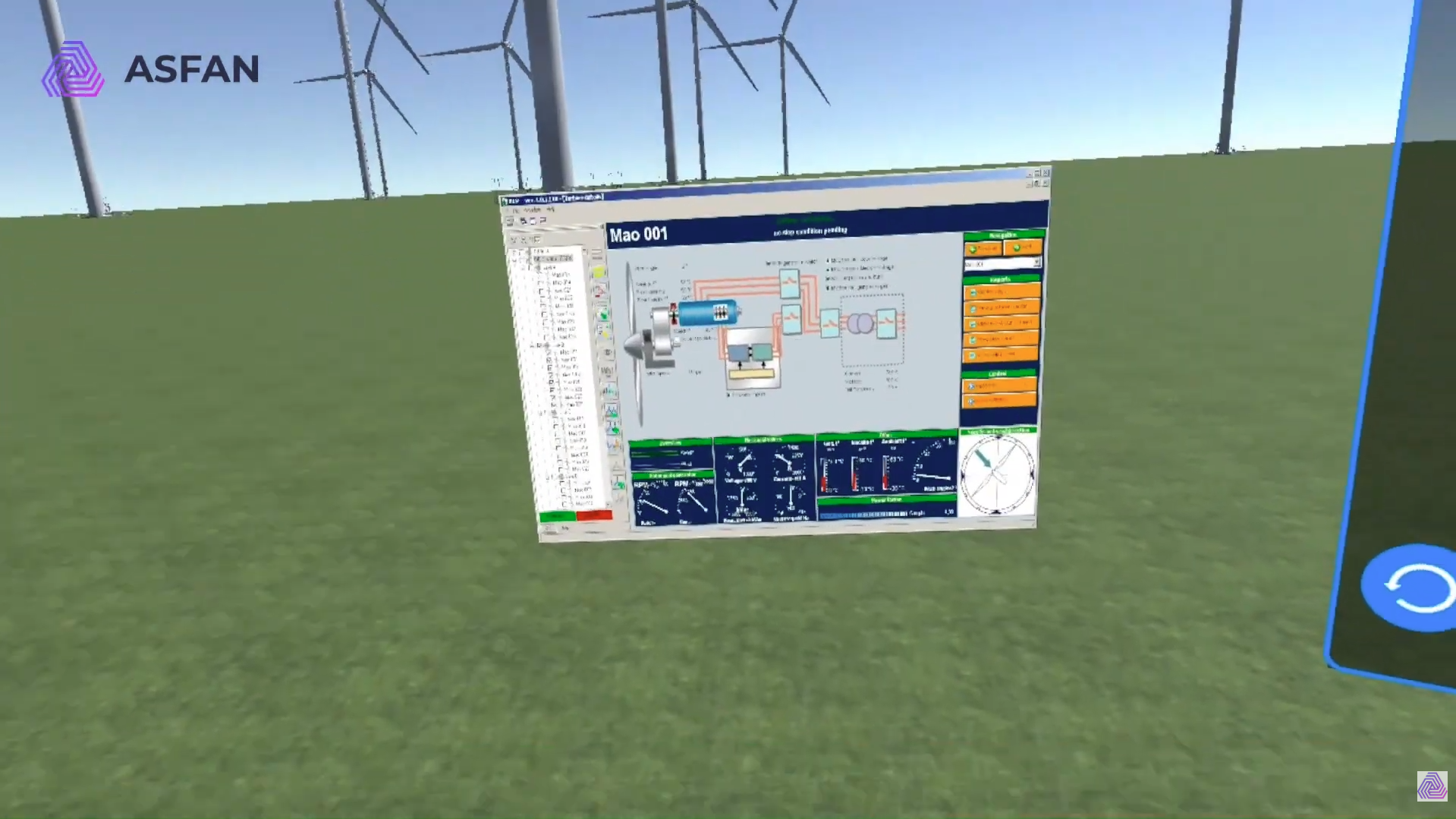 Control Room Operation SCADA VR wind turbine simulator