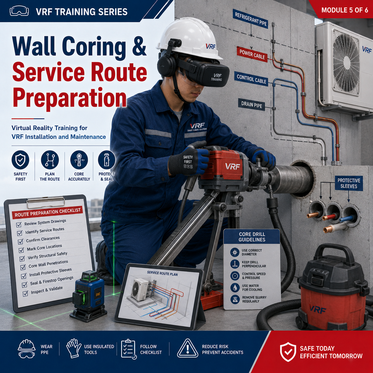 Wall Coring & Service Route Preparation