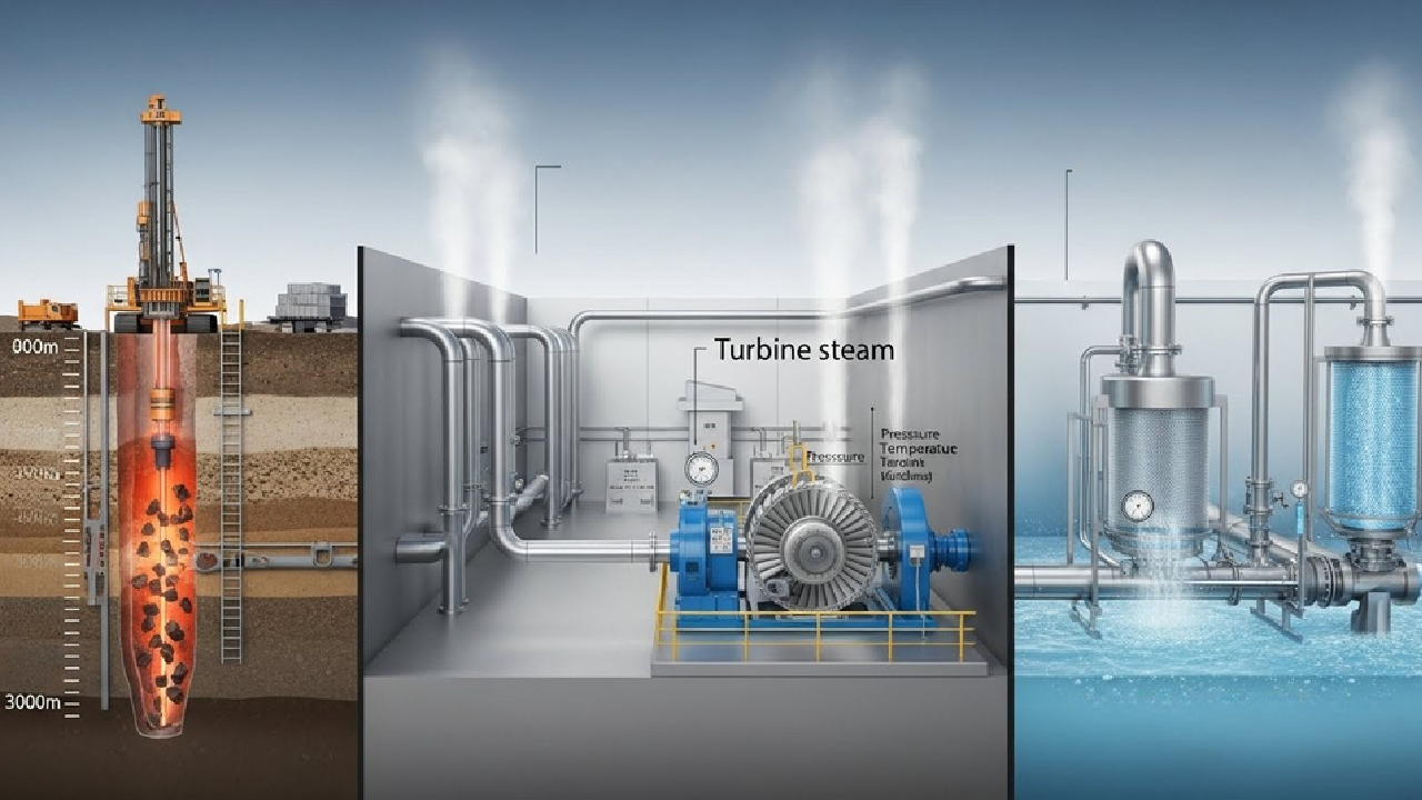 Geothermal power generation VR scene
