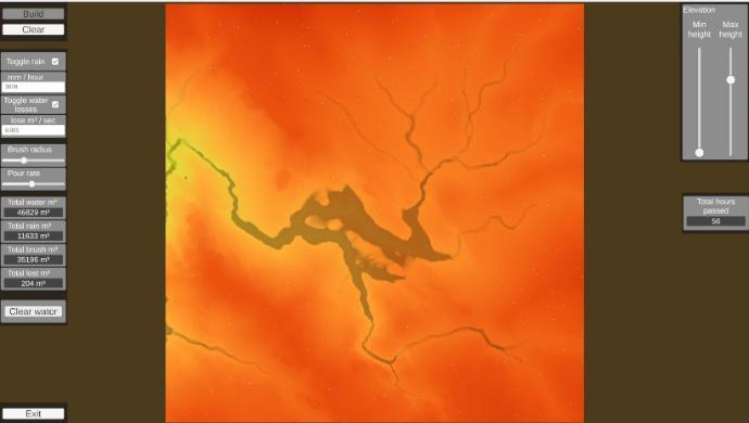 Water and rain terrain simulation mode
