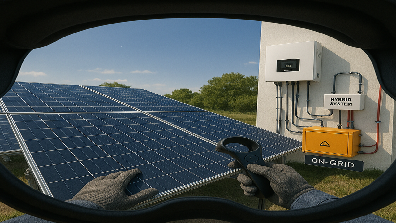 التركيب المتقدم للألواح الشمسية بالواقع الافتراضي experience